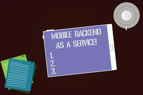 Writing note showing Mobile Backend As A Service. Business photo showcasing Stockillustratie