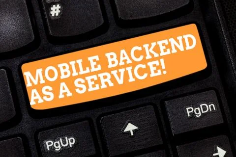 Writing note showing Mobile Backend As A Service. Business photo showcasing Fotos de archivo