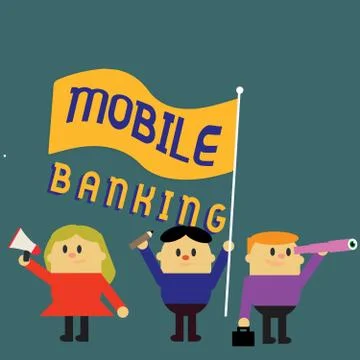 Writing note showing Mobile Banking. Business photo showcasing Monitoring Stock Illustration