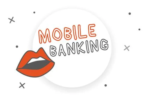 Writing note showing Mobile Banking. Business photo showcasing Monitoring Stock Illustration