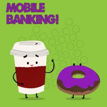 Writing note showing Mobile Banking. Business photo showcasing Online Money イラスト素材