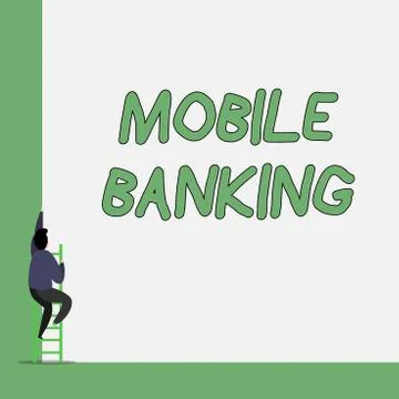Writing note showing Mobile Banking. Business photo showcasing Monitoring 库存插图