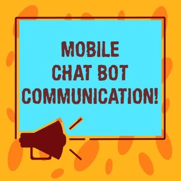 Writing note showing Mobile Chat Bot Communication. Business photo showcasing Stock Illustration