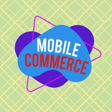 Writing note showing Mobile Commerce. Business photo showcasing all online Illustration