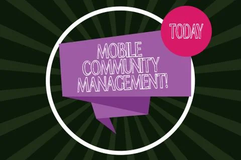 Writing note showing Mobile Community Management. Business photo showcasing Stock Illustration
