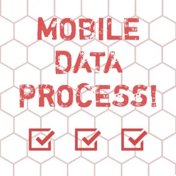 Writing note showing Mobile Data Process. Business photo showcasing combination 스톡 일러스트