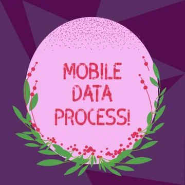 Writing note showing Mobile Data Process. Business photo showcasing combination Stock Illustration