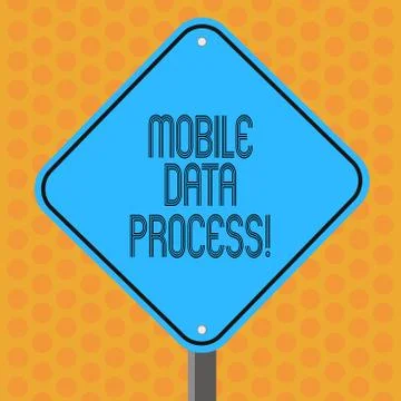 Writing note showing Mobile Data Process. Business photo showcasing combination Stock Illustration