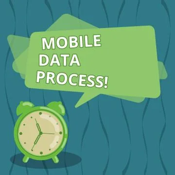 Writing note showing Mobile Data Process. Business photo showcasing combination Stock Illustration