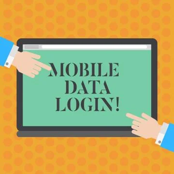 Writing note showing Mobile Data Login. Business photo showcasing allows Stock Illustration