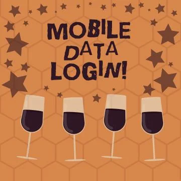 Writing note showing Mobile Data Login. Business photo showcasing allows Stock Illustration