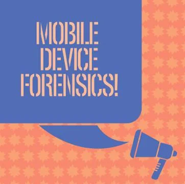 Writing note showing Mobile Device Forensics. Business photo showcasing Illustrazione stock