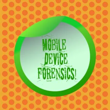 Writing note showing Mobile Device Forensics. Business photo showcasing Stock Illustration