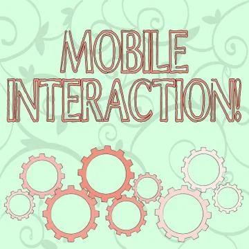 Writing note showing Mobile Interaction. Business photo showcasing the Illustrazione stock