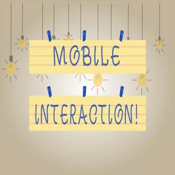 Writing note showing Mobile Interaction. Business photo showcasing the Illustrazione stock
