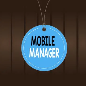 Writing note showing Mobile Manager. Business photo showcasing monitor Illustrazione stock
