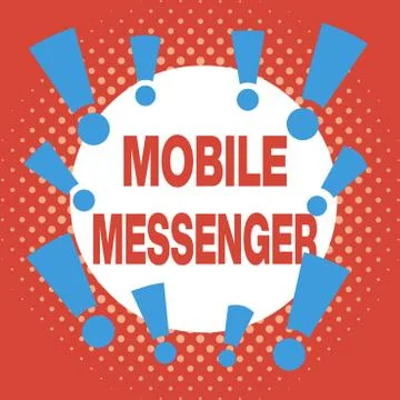 Writing note showing Mobile Messenger. Business photo showcasing mobile tool Stock Illustration