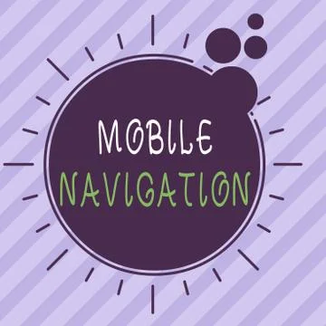 Writing note showing Mobile Navigation. Business photo showcasing graphical user 스톡 일러스트