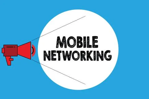 Writing note showing Mobile Networking. Business photo showcasing Communication Illustrazione stock