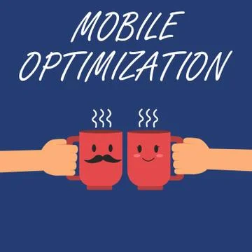 Writing note showing Mobile Optimization. Business photo showcasing Site Content イラスト素材