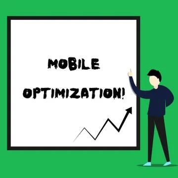 Writing note showing Mobile Optimization. Business photo showcasing Site Content イラスト素材