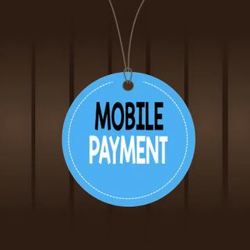 Writing note showing Mobile Payment. Business photo showcasing the payment made 库存插图