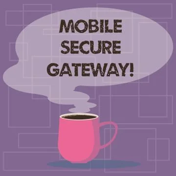 Writing note showing Mobile Secure Gateway. Business photo showcasing Securing Stock Illustration