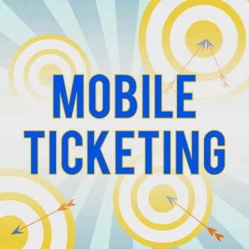 Writing note showing Mobile Ticketing. Business photo showcasing tickets arrive イラスト素材