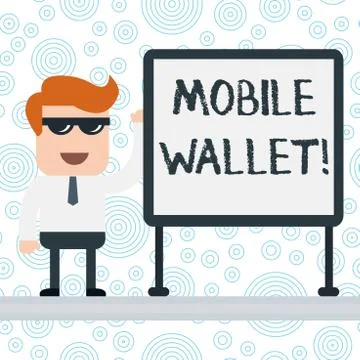 Writing note showing Mobile Wallet. Business photo showcasing mobile technolo 스톡 일러스트
