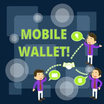 Writing note showing Mobile Wallet. Business photo showcasing mobile technology 스톡 일러스트