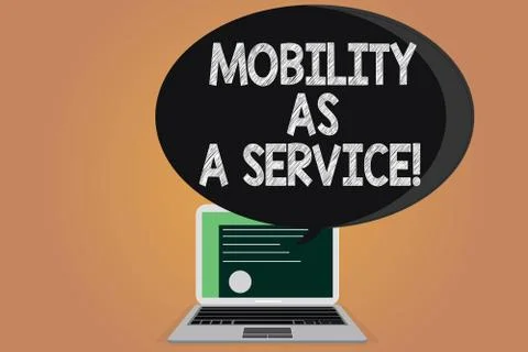 Writing note showing Mobility As A Service. Business photo showcasing Mobile Stock Illustration