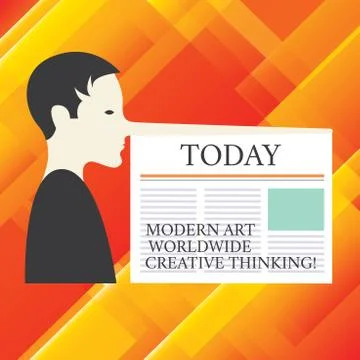 Writing note showing Modern Art Worldwide Creative Thinking. Business photo イラスト素材
