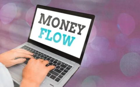 Writing note showing Money Flow. Business photo showcasing it is an indicator of Stock Photos