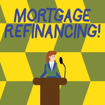Writing note showing Mortgage Refinancing. Business photo showcasing process of Illustration