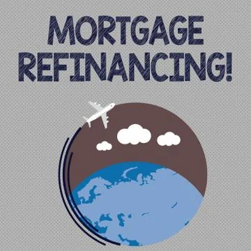 Writing note showing Mortgage Refinancing. Business photo showcasing process of Stock Illustration