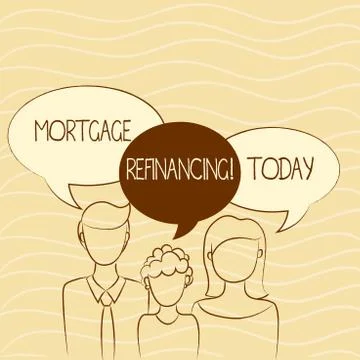 Writing note showing Mortgage Refinancing. Business photo showcasing process of Illustration