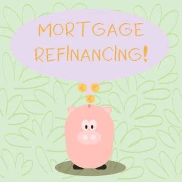 Writing note showing Mortgage Refinancing. Business photo showcasing process of Stock Illustration
