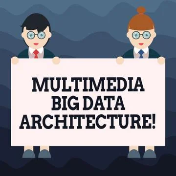 Writing note showing Multimedia Big Data Architecture. Business photo showcasing Stock Illustration