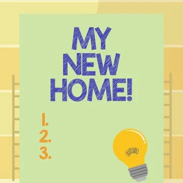 Writing note showing My New Home. Business photo showcasing Relocation moving to Stock Illustration