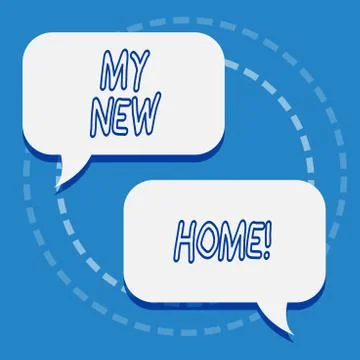 Writing note showing My New Home. Business photo showcasing Relocation moving to Stock Illustration