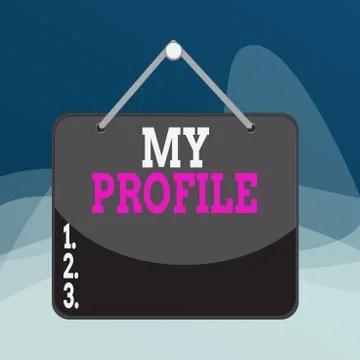 Writing note showing My Profile. Business photo showcasing record of your Stock Illustration