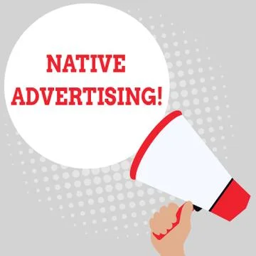 Writing note showing Native Advertising. Business photo showcasing Online Paid Stock Illustration