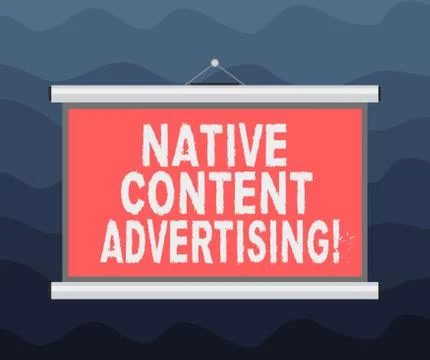 Writing note showing Native Content Advertising. Business photo showcasing Ad Stock Illustration