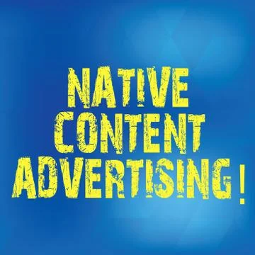 Writing note showing Native Content Advertising. Business photo showcasing Ad Stock Illustration