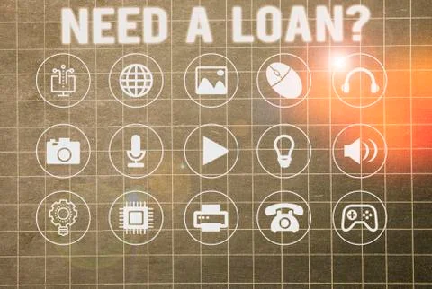 Writing note showing Need A Loan Question. Business photo showcasing asking he Stock Photos