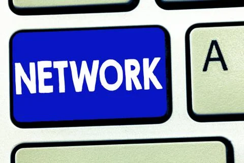 Writing note showing Network. Business photo showcasing Group system of inter Fotos de archivo