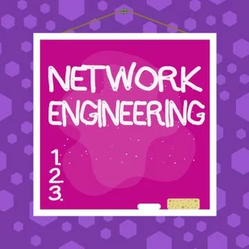 Writing note showing Network Engineering. Business photo showcasing field Stock Illustration