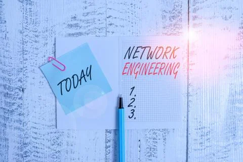 Writing note showing Network Engineering. Business photo showcasing field Foto stock