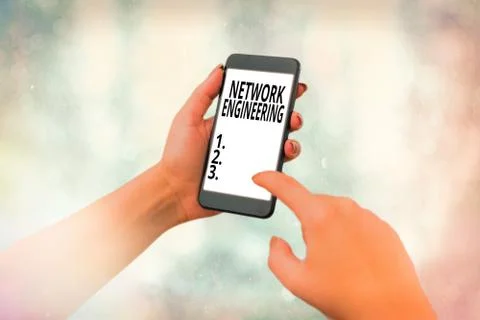 Writing note showing Network Engineering. Business photo showcasing professional Stock Photos