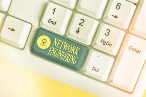 Writing note showing Network Engineering. Business photo showcasing professional Stock Photos